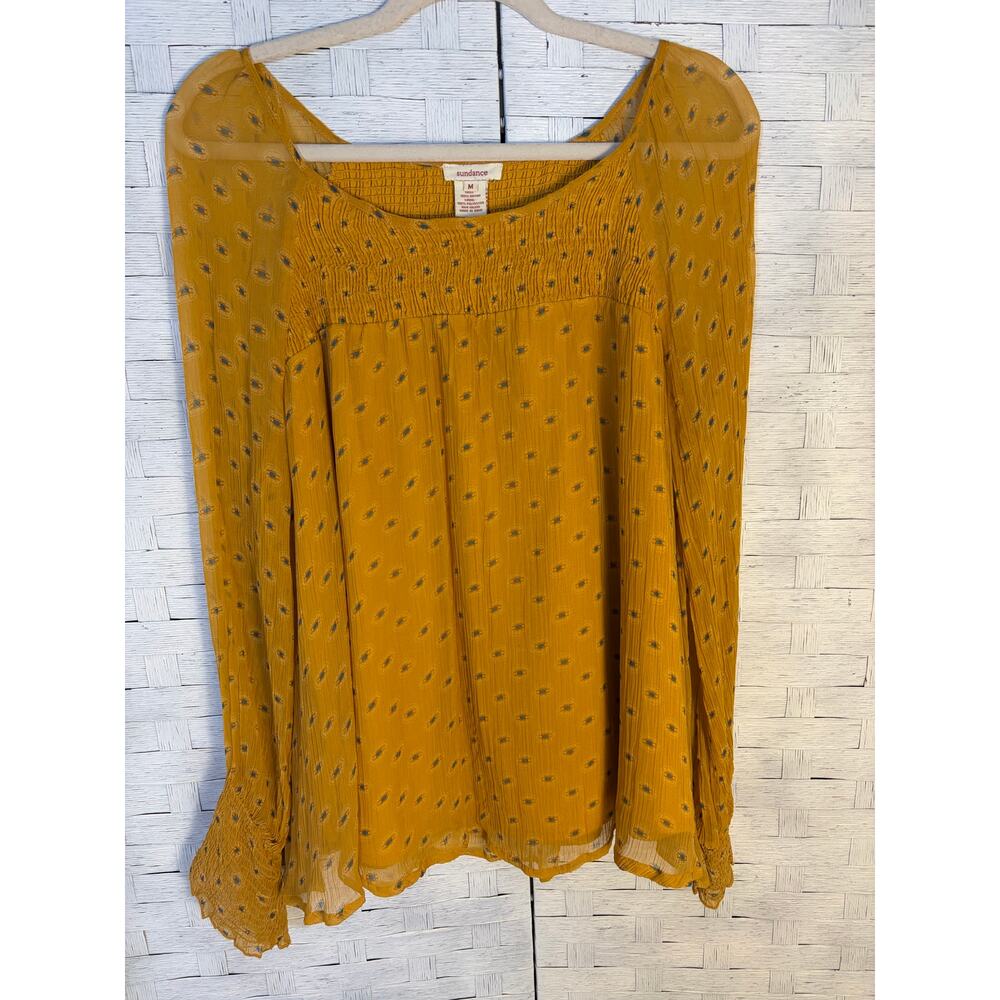 Sundance women's blouse, sheer‎ top & sleeve feminine balloon sleeve bohemian